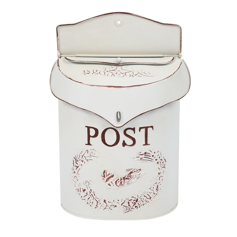 ! postkasse post lurvet blå fugl postkasse vintage landsted (hvid)