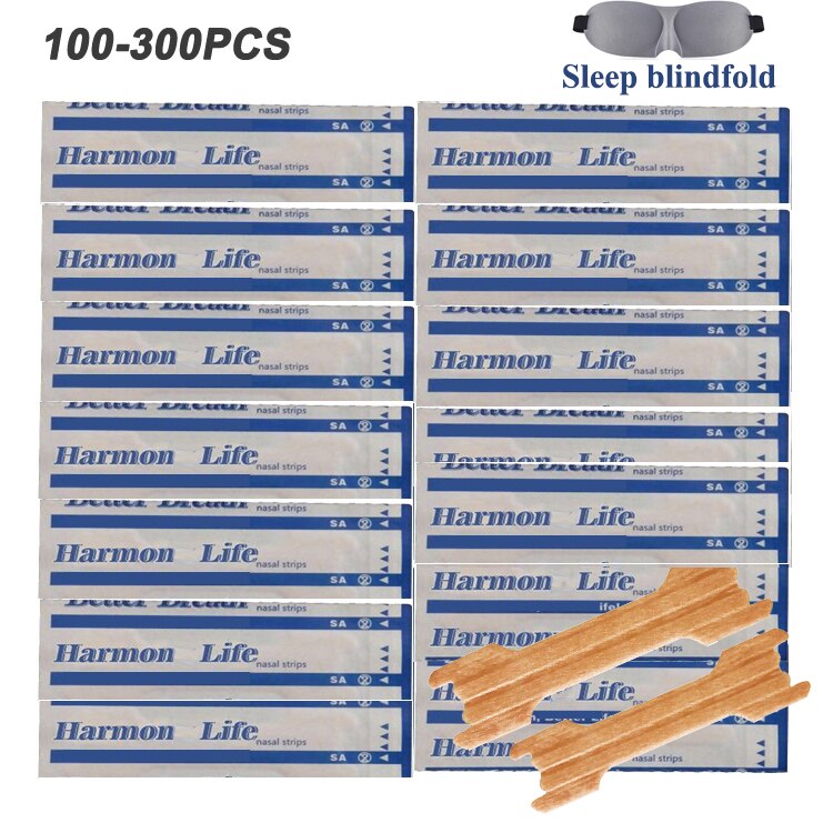 100-300 stk næsestrips højre hjælp stop snorken søvn ånde næseplaster godt soveplaster produkt lettere ånde tilfældigt mønster