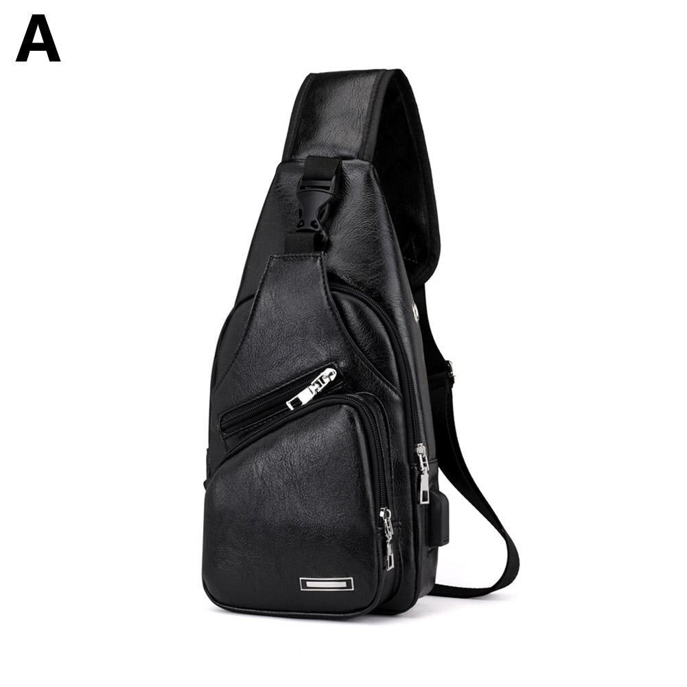 1PC bauletto Casual funzionale uomo vita denaro telefono pacco petto sport 2021 carica borsa Usb esterna borsa cintura cintura R9J9: black