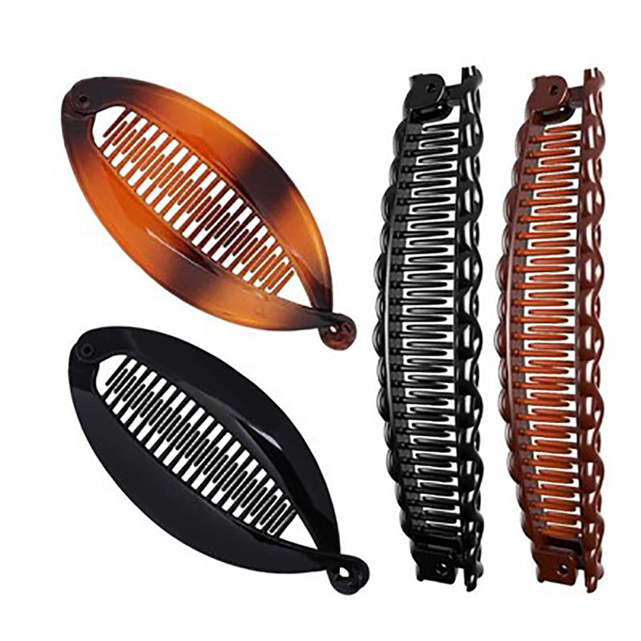 Pince à cheveux banane Vintage, ensemble de pinces à poisson pour filles, Barrettes à griffes de couleur unie, accessoires pour cheveux pour femmes, pince de support queue de cheval: 1-6