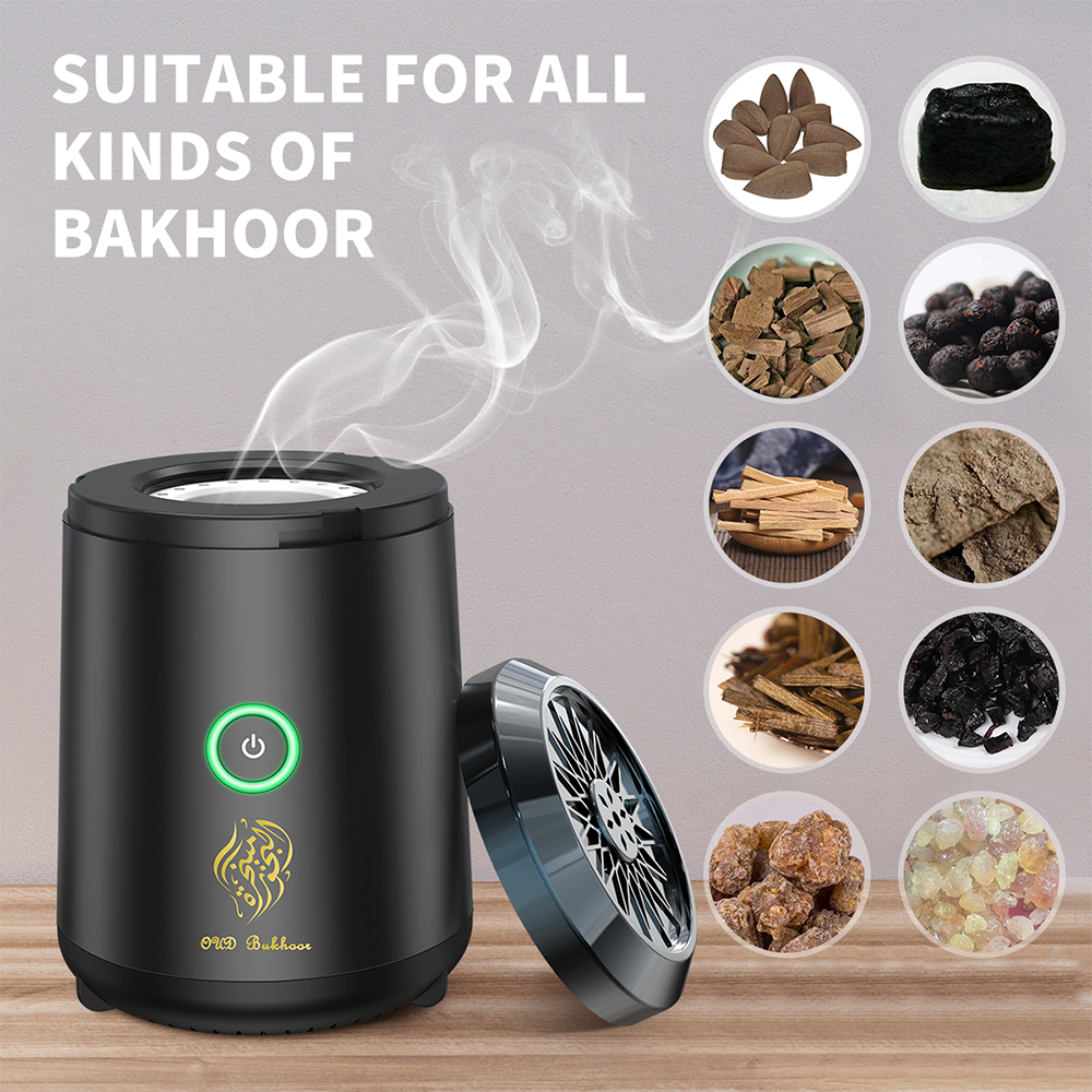 Brûleur d'encens électrique Portable, diffuseur d'arôme arabe Bakhoor, support Bukhoor Rechargeable arabe