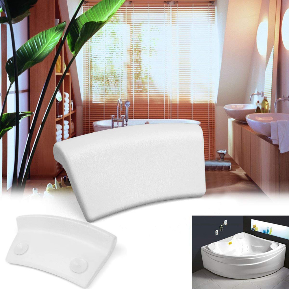 Repose-tête ergonomique et doux antidérapant, oreiller de bain, salle de bain, coussin de cou, avec ventouse, pour une baignoire à la maison et au Spa, en cuir PU