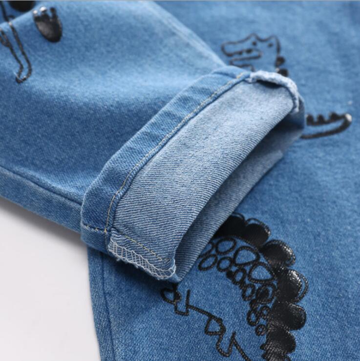 Enfant en bas âge garçons jean dessin animé imprimé Denim pantalon pour filles de enfants pantalons décontractés enfants couleur unie doux pantalon