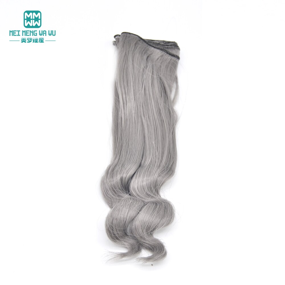 1 Stück 20 cm * 100 cm natürliche schwere Locken Perücken/Haar für 1/3 1/4 1/6 BJD/SD Puppenzubehör: Schwarz