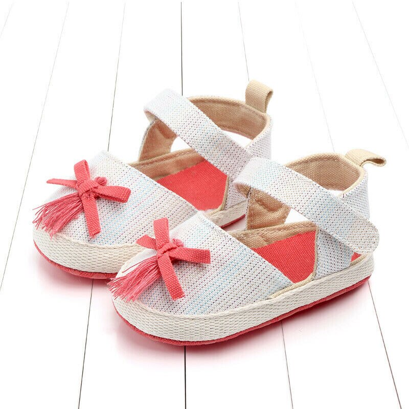 Zomerse mooie babymeisjes sandalen, prewalker kinderschoenen met bloemenprint, peutermeisjes, schattige antislipschoenen met zachte zool.: Abrikoos / 12