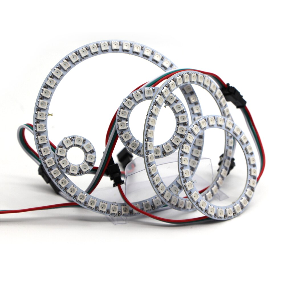 WS2812B ic Built-in RGB pixel Ring 8/16/24/35/45 Bits leds Module Individually Addressable 5050 RGB Full Color Round LED Circle