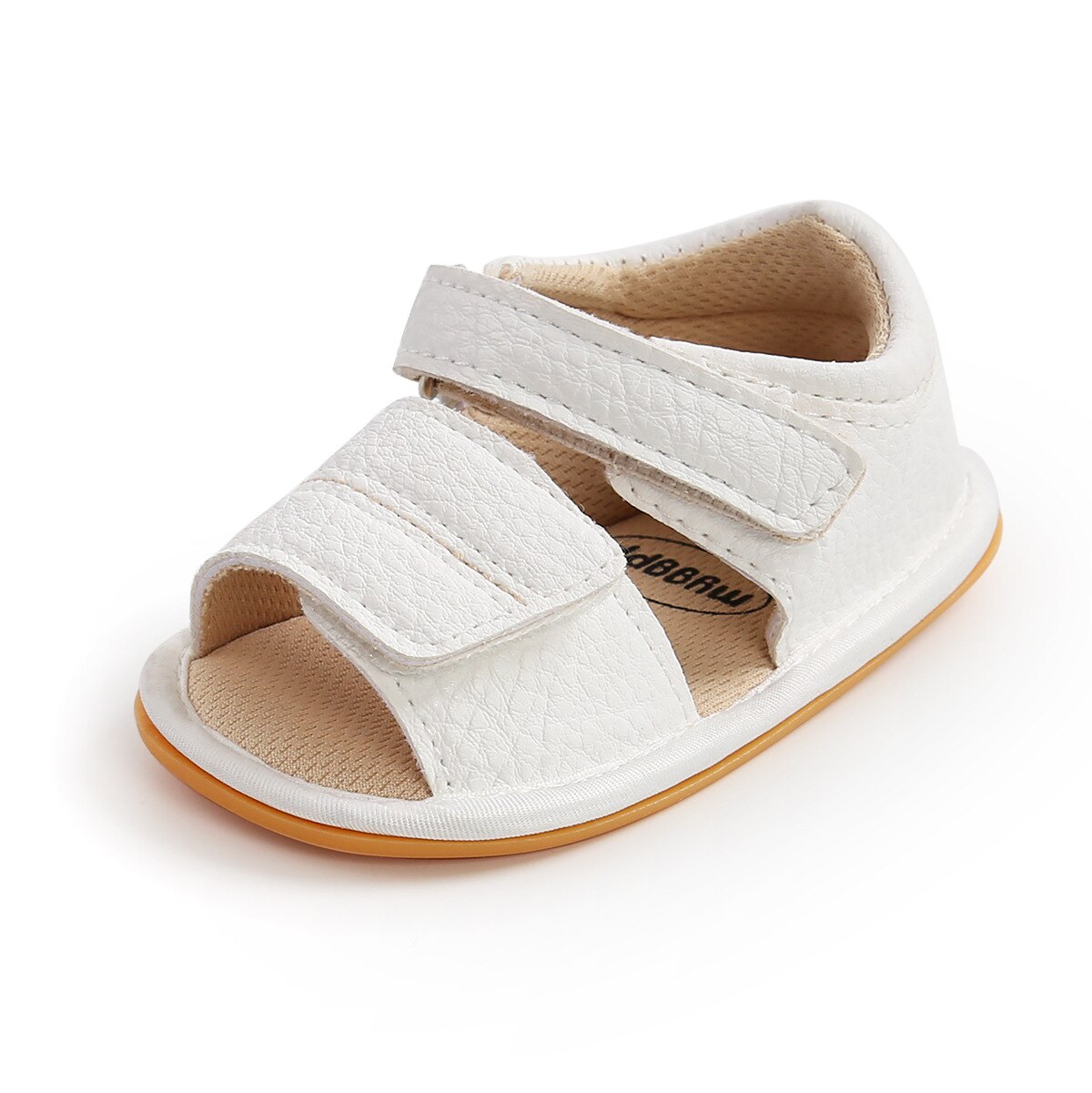 Baby Jongens Meisjes Leren Schoenen Zomer Sandalen Anti-Slip Open Teen Baby Platte Schoenen Eerste Walker Schoenen 0-18Months: White / 13-18 months