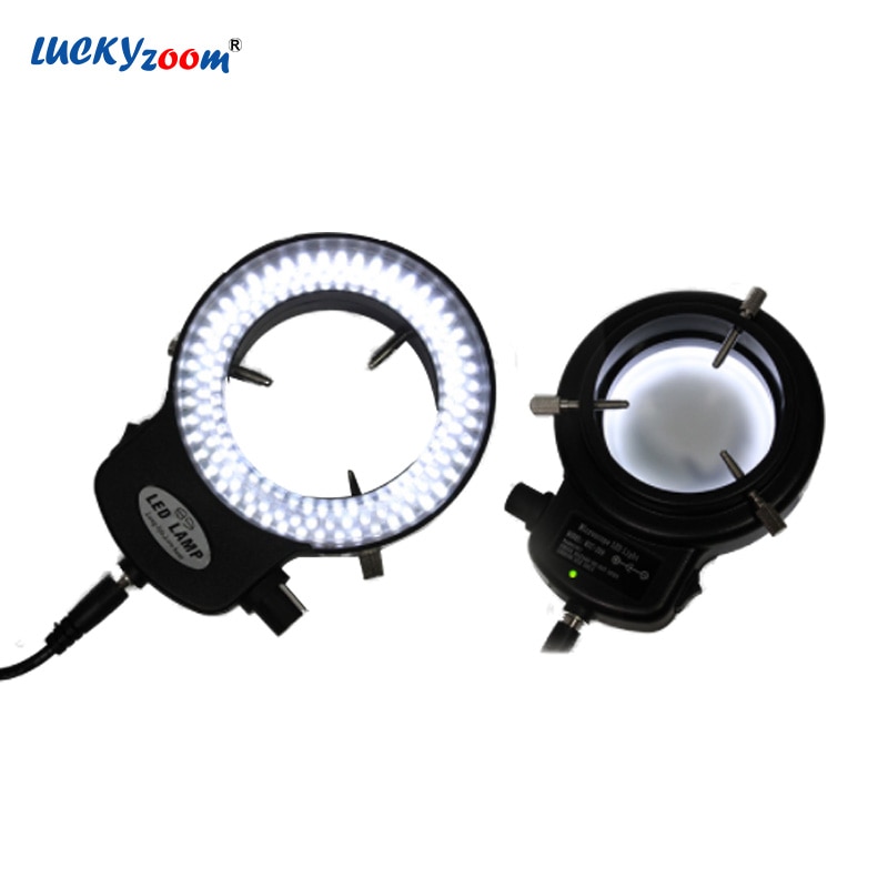 Adjustable 144 LED Ring Light illuminator Lamp For Industry Stereo Microscope AC Power Adapter EU/US/RU Plug