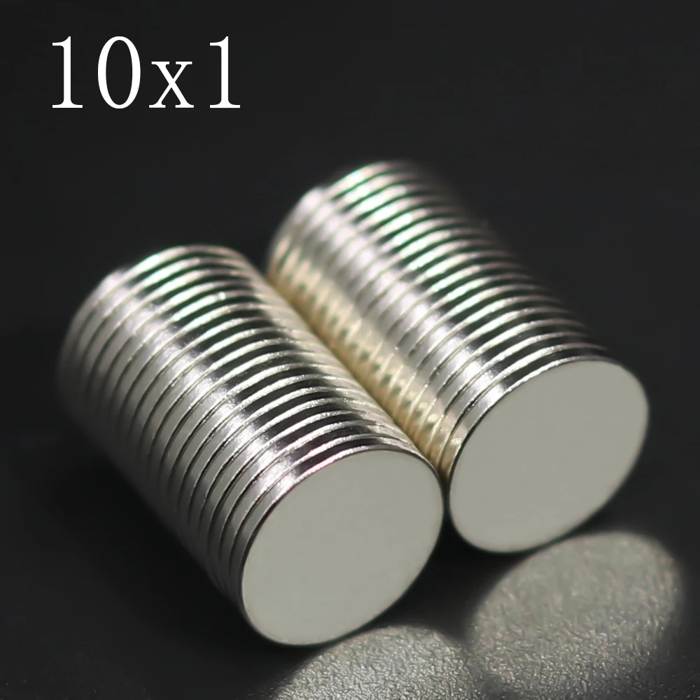 20/50/100/200/500 Uds 10x1 imán de neodimio 10mm x 1mm N35 NdFeB redondo súper potente disco magnético permanente fuerte 10x1