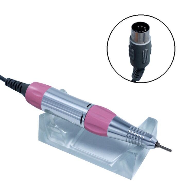 30000RPM Electric Nail Boor Handvat Handstuk DC 12V E Bestand Grind Machine 5 Pin Manicure Tool Nail Art accessoires 5-pin plug: Roze