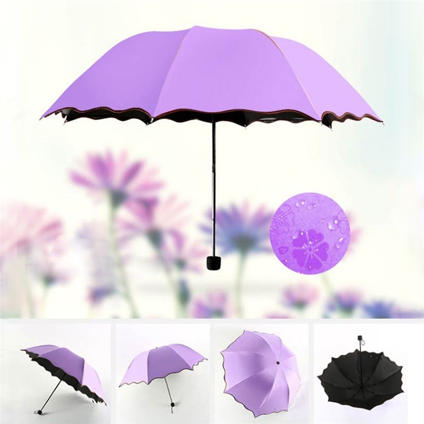 Paraplu Regen Vrouwen Reizen Parasol Vouwen Regen Winddicht Anti-Uv Zon/Regen Paraplu Vrouwelijke Anti-Uv Waterdichte Paraplu