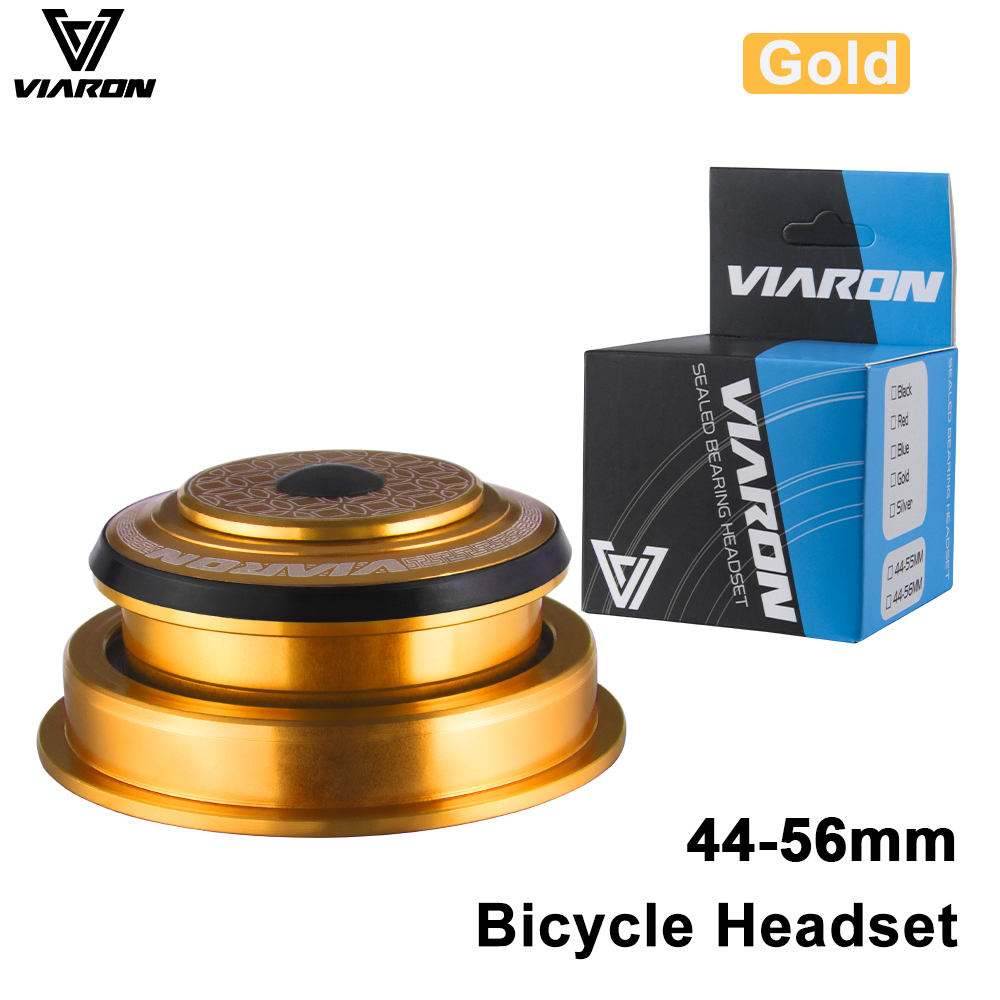 VIARON MTB Bicycle Headset 34/44/52/55/56mm CNC 1 1/8" 28.6 Spinal Canal/Straight Tube Fork Internal Mountain Road Bike Headset: PURPLE