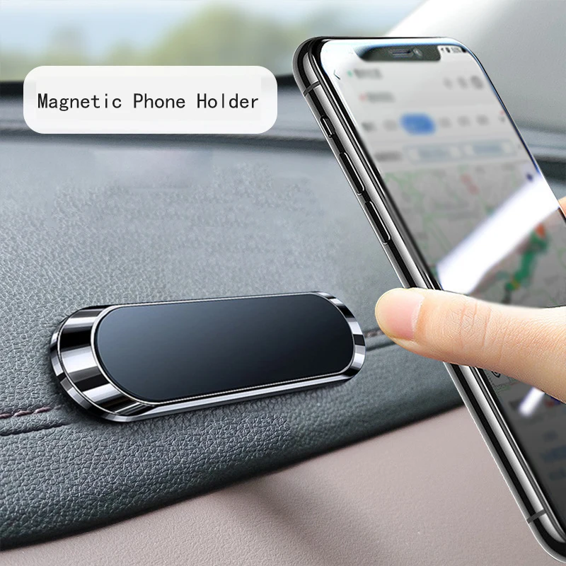 Universal Magnetic Car Phone Holder Stand Strong Car Mount For Cell Phones Car Accessories Interior With Metal Pads
