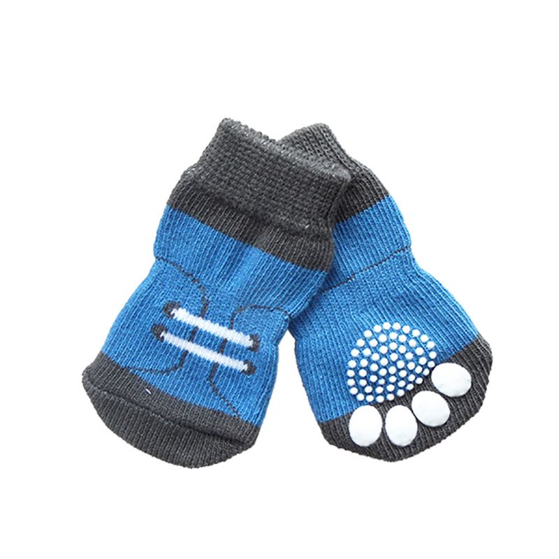 4 pièces anti-dérapant Pet chaussette Pet chiot chien chaussettes doux tricot bas chaussettes vêtements vêtements vêtements armure dérapage bas chien chaussettes Pet