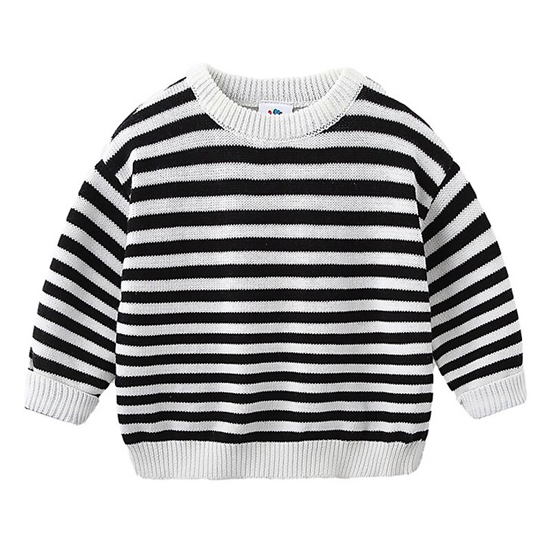 Lente herfst winter 2-10 jaar ronde hals gebreide school student kleur patchwork gestreepte mooie truien voor baby kinderen jongens