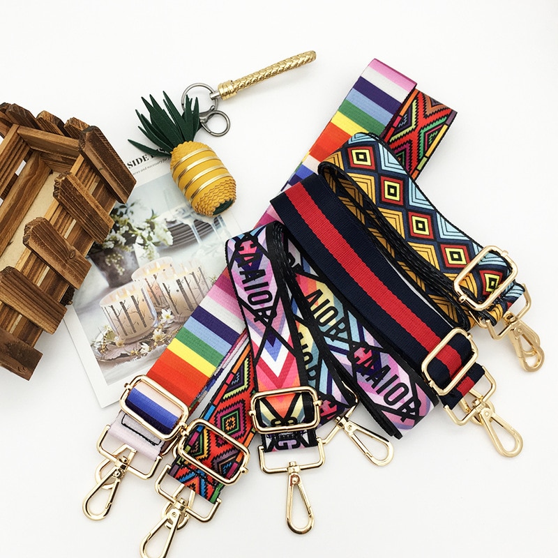 80-145cm nylon Strap women Bohemian Print multi color adjustable replacement bag belt handbag strap bag shoulder strap