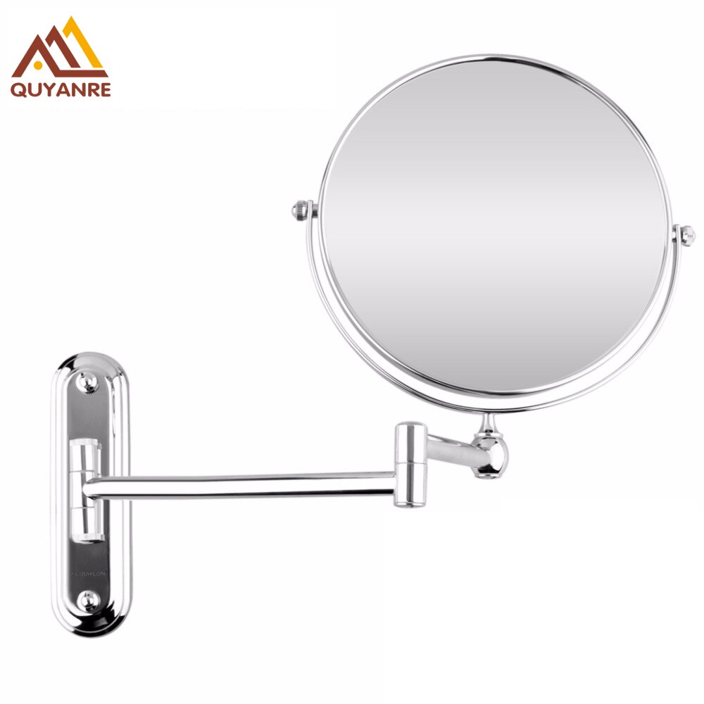 Bathroom Wall Mounted Extended Folding Arm Make up Mirror Magnifying Bathroom Mirror Chrome Dual