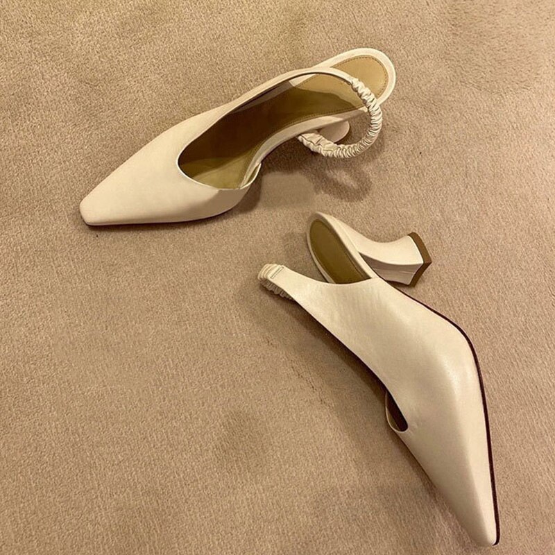 Roze Vierkante Neus Hoge Hakken Vrouwen Retro Effen Kleur Slingback Sandalen Vrouwen Lente/Zomer Mode Vrouwelijke schoenen