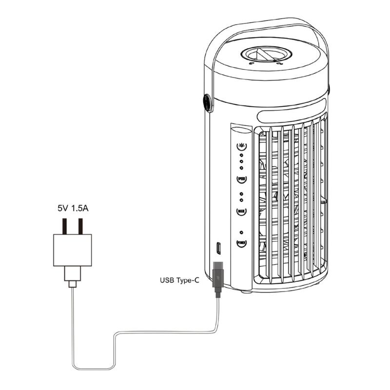 Mini Draagbare Airconditioner - Koeler Luchtbevochtiger Zuiveraar - Desktop Ventilator - Nachtlampje