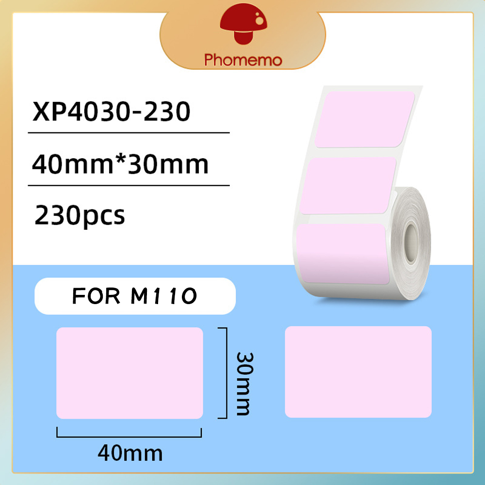 Phomemo M110 Printer Self-Adhesive Label Paper Square Round White Transparent Color Labels for M200 M120 Label Maker Sticker: K