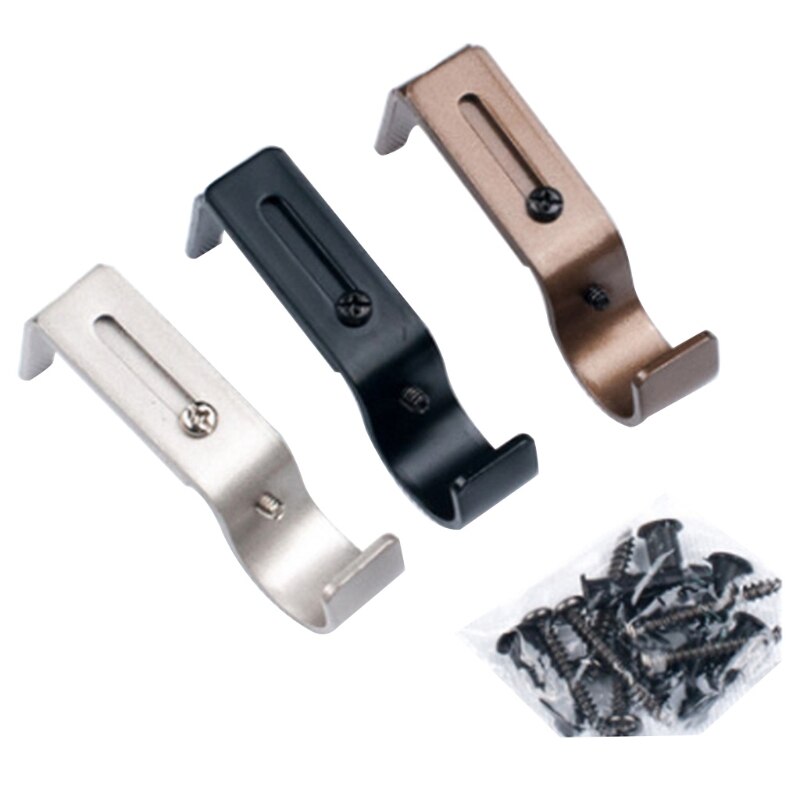 2 Pcs Heavy Duty Curtain Drapery Rod Bracket Extendable Hang Curtain Rod Holders Wall-Mounted Metal Single Rod Bracket