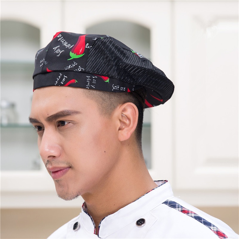 Chef Hats Cafe Bar Waiter Beret Restaurant Hotel Work Wear Kitchen Cook Baking Cap Men Women Working Cap Breathable Mesh 56-58cm: 8