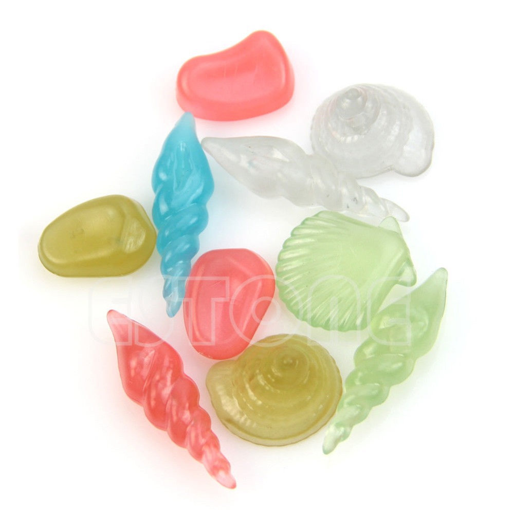 10 st glöd i mörkret lysande stensnäcka havssnäckor akvarium akvarium inredning