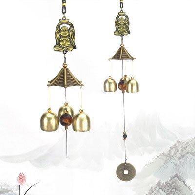 Stongwell traditionell kinesisk legering brons vindspel handgjorda hantverk hem dörr hänge väggdekoration fengshui ornament: 18