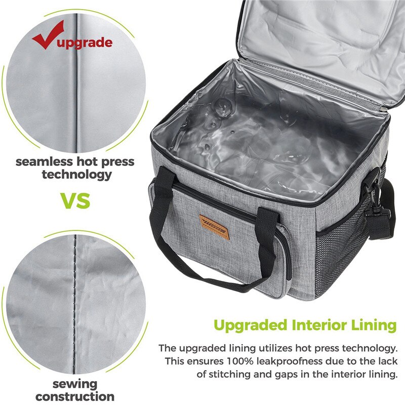 18l madpakke taske isoleret termisk køler til arbejde picnic taske ispakke frostet oxford klud til udendørs picnic taske bil