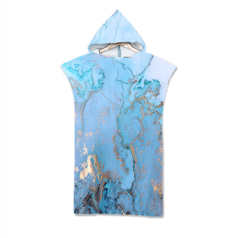 Fluss Gold aufbringen Mikrofaser Gedruckt Mit Kapuze Strand Schlecht Handtuch Für Erwachsene freundlicher Schnell Trocken Schwimmen Schwimmbad Poncho Mantel Bademantel