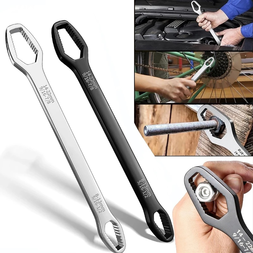 8-22mm Universal Wrench Multi-function Double Head Adjustable Hand Tool Machine Workshop Mechanic Tool Torque Plum Wrench