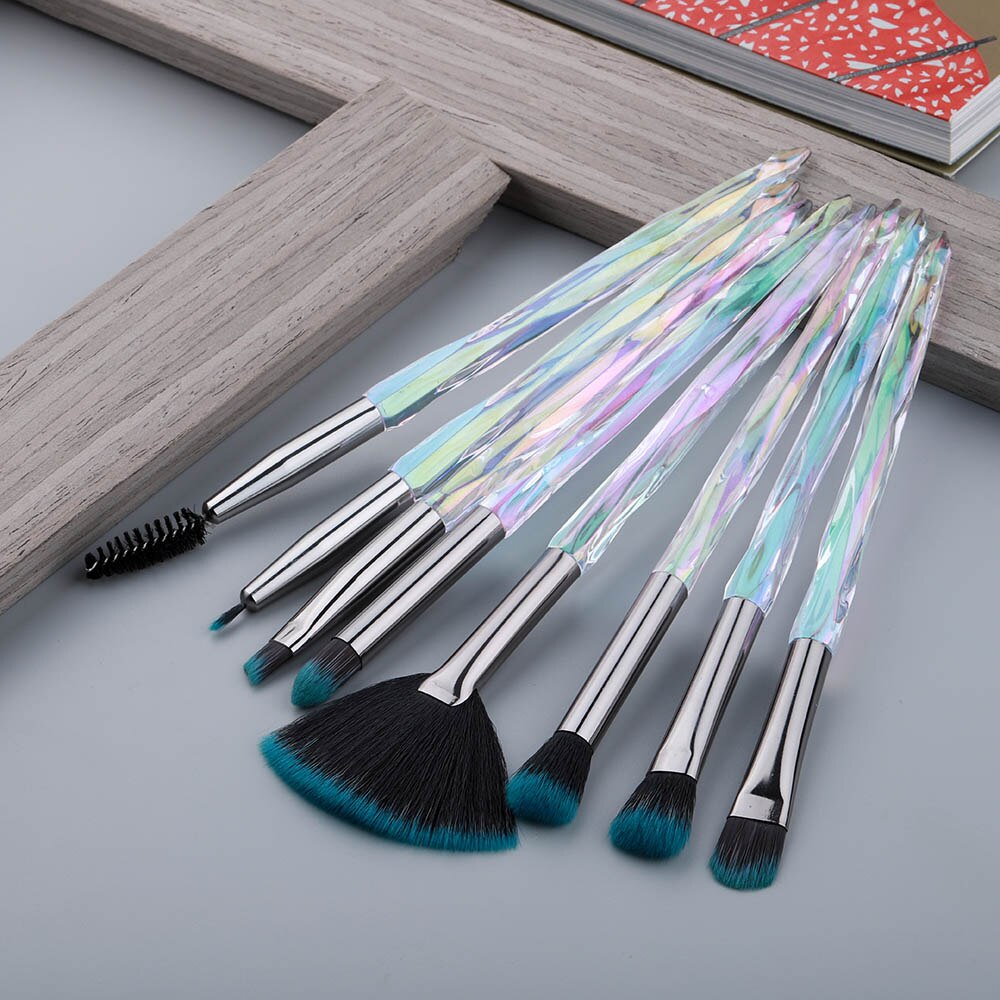 Fld øyenbørste diamant sminke børster sett krystall øyenskygge leppe øyenbryn børster leppe eyeliner verktøy: 3