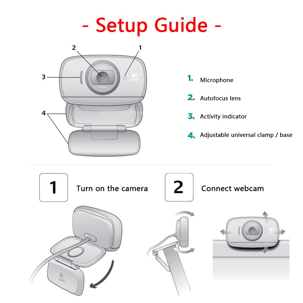 Logitech C525 B525 720P 1080P Hd Webcam Met Microfoon Computer Draaibare Autofocus Web Camera Voor Live-uitzending video Conferentie