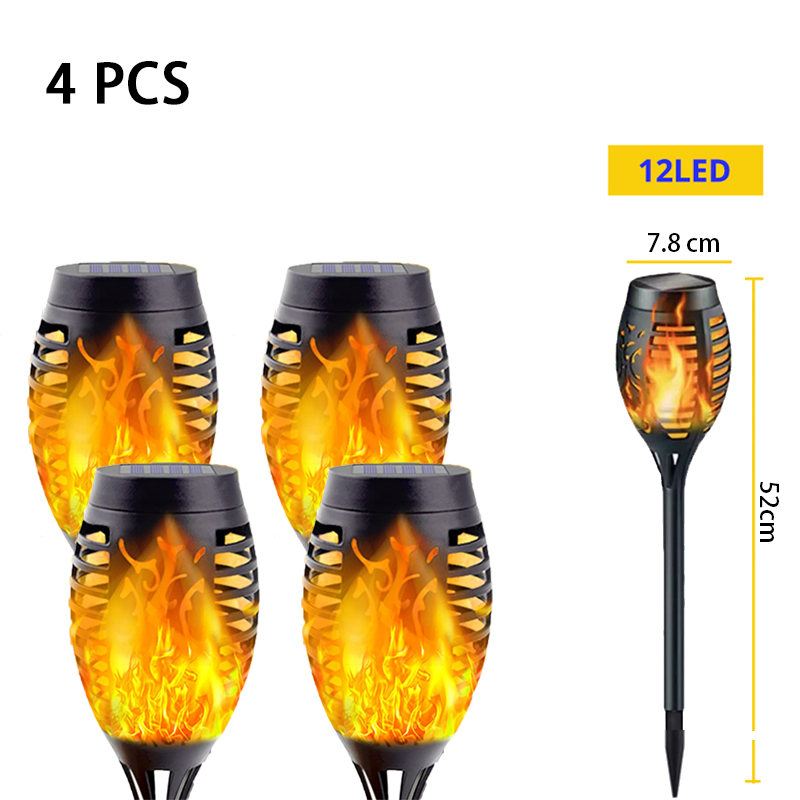 12Pcs Solar Flame Torch Lights Optional Flickering Light Waterproof Garden Decoration Outdoor Lawn Path Yard Lamps: RGB