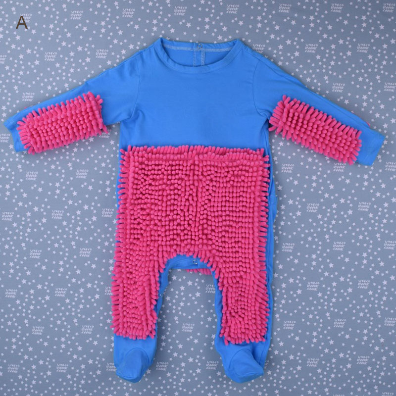 Pelele de mopa para bebé, traje Unisex para niño y niña, pulidor de suelo, mopa, traje de otoño e invierno: A / 18 meses