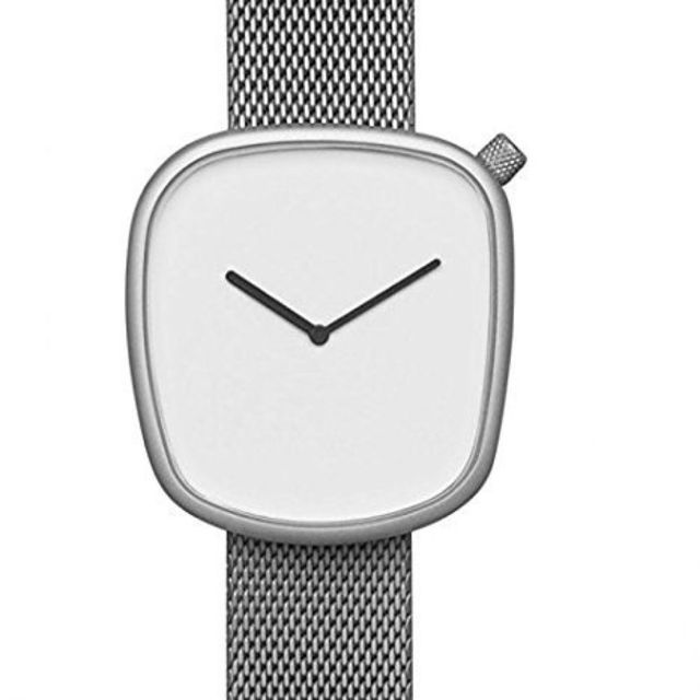 Mode Minimalistische Mannen Vrouwen Quartz Horloge Roestvrij Staal Horloge Mannelijke Horloge Vrouwelijke Horloge Corelogio Masculino Horloge Relogio: Mesh strap Silver