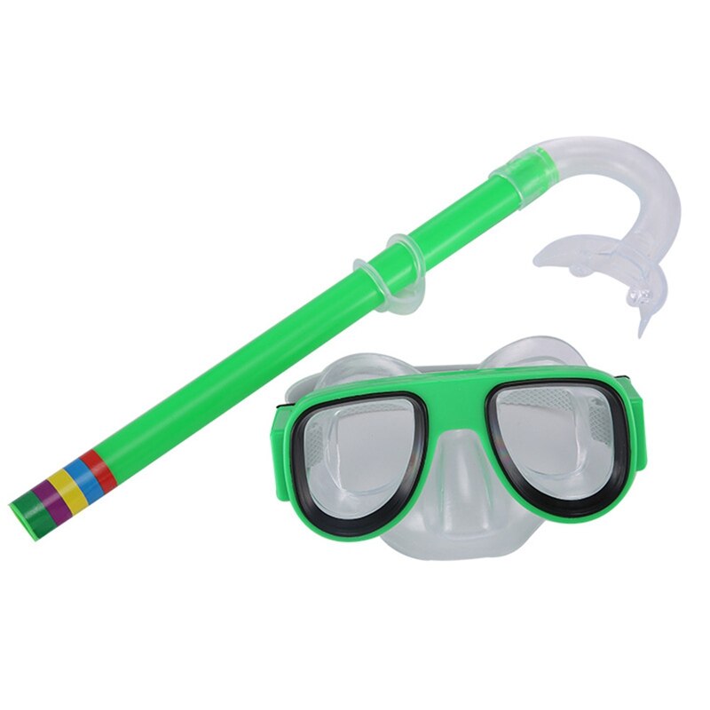 Kids Swimming Anti-fog Eye Goggles Children Diving Snorkeling Set Summer Swimming Scuba Snorkel Goggles with Breathe Tube: Green