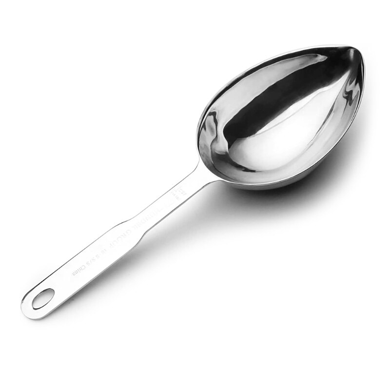 Stainless Steel Oval 1 Cup Measuring Scoop Ice Cream Tea Food Measuring Scoop Multifunctional Measuring Scoop