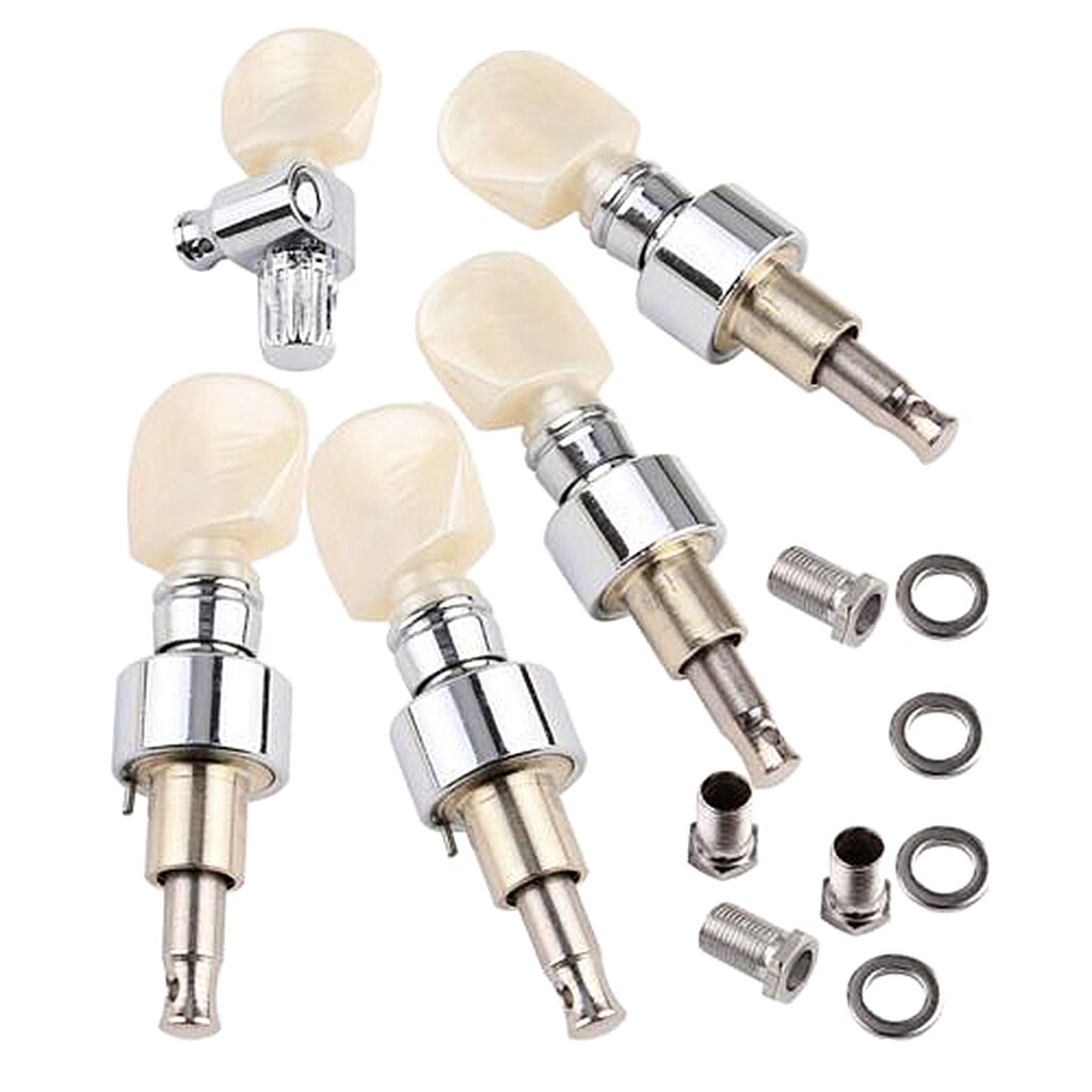 5Pcs 5 String Banjo Vervanging Peg/Key Pearled Machine Hoofd Vierkante Knop Tuning Tuner Machine Heads