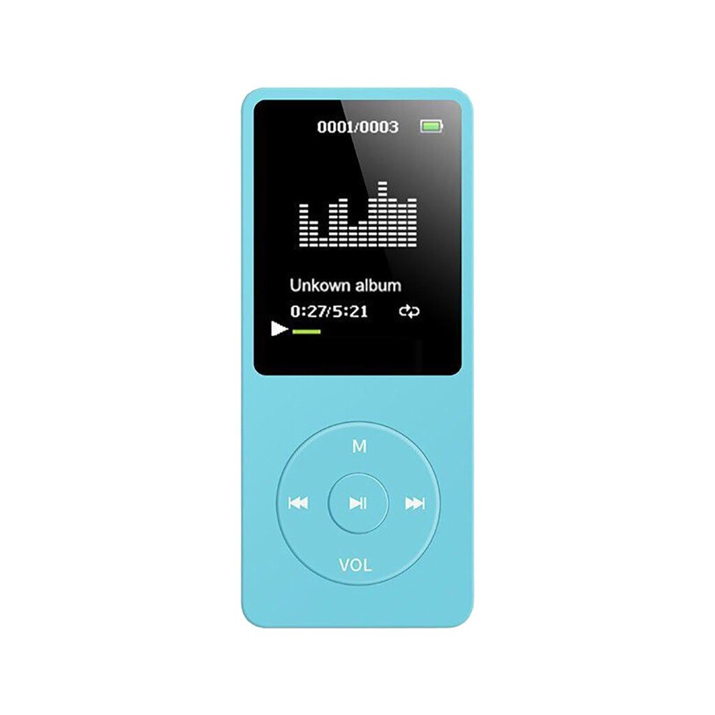 Best Selling Products 70 Hours Playback MP3 MP4 Lossless Sound Music Player FM Recorder TF Card: Sky Blue