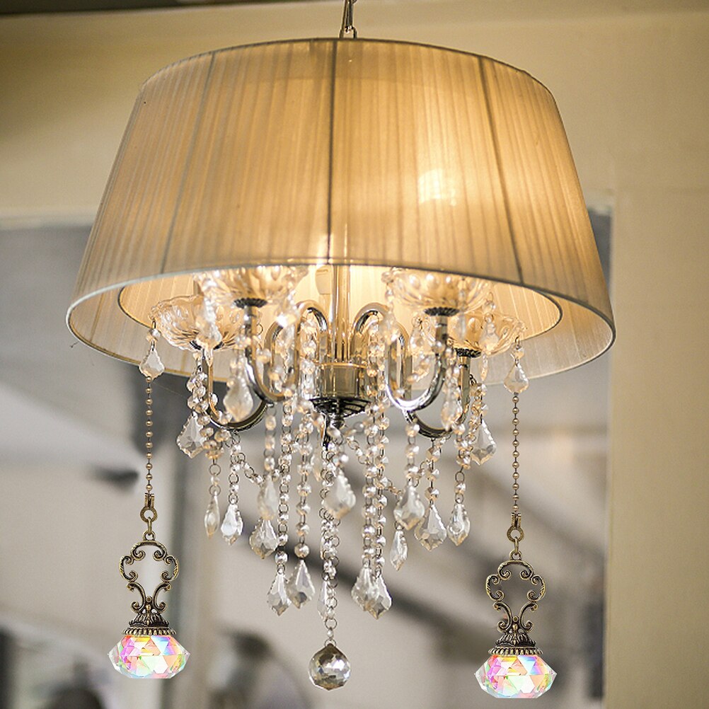 2pcs Ceiling Fan Chains Crystal Fan Chain Extension For Ceiling Light Fan