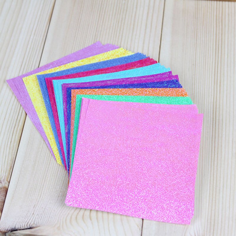 50 stk / sæt firkantet origami papir ensidet skinnende foldet ensfarvet papir børns håndlavede diy scrapbooking håndværk dekoration: 7 x 7cm 50 stk