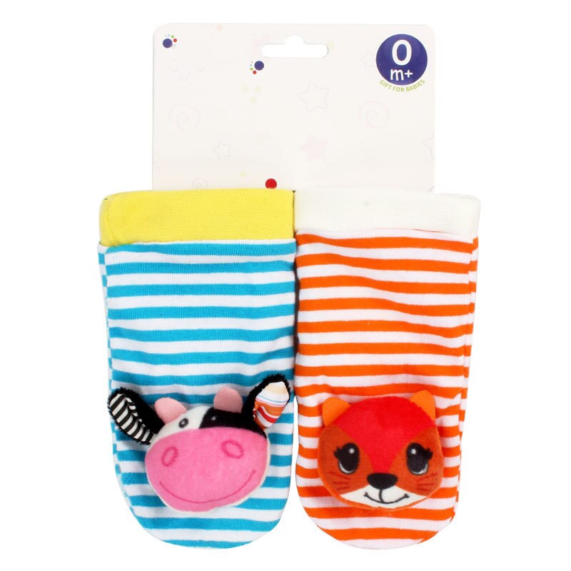 Ebene Baby Glocke Spielzeug Nette Plüsch Handgelenk Band Plüsch Spielzeug Tiere Spielen Gurt Baby Rasseln Hand Kleinkind Spielzeug Kind für 0 12 Monate: Socke CM024