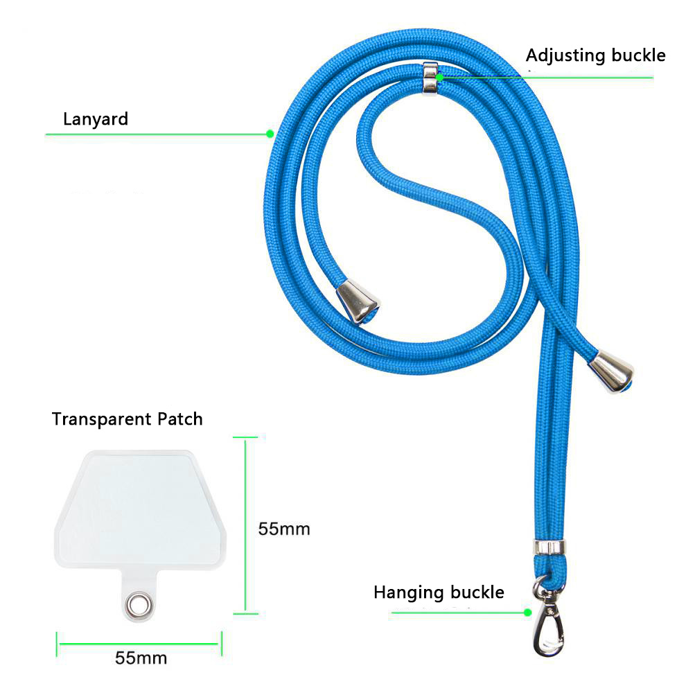 Phone Lanyard Anti Lost Lanyard Strap Universal Adjustable Detachable Colorful Neck Cord Phone Safety Tether Keychain Chain Rope: Light blue