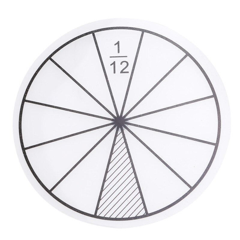 12pcs/lot Math Fractions Circles Toys Plastic Numbered Fractions Circles Math Chips Mathematics Number Toy Dia. 8cm