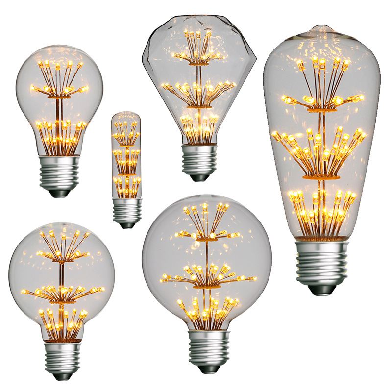 Retro Vintage LED Unique Glass Tree Filament Edison Style Light Bulb E27 3W