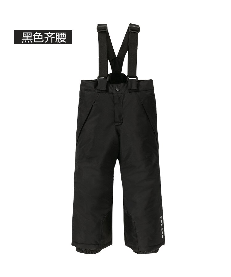 Pantalones de esquí con tirantes para niños y niñas, pantalones de algodón impermeables a prueba de viento, calidez gruesa, para exteriores, novedad de: Verde militar / 98-104