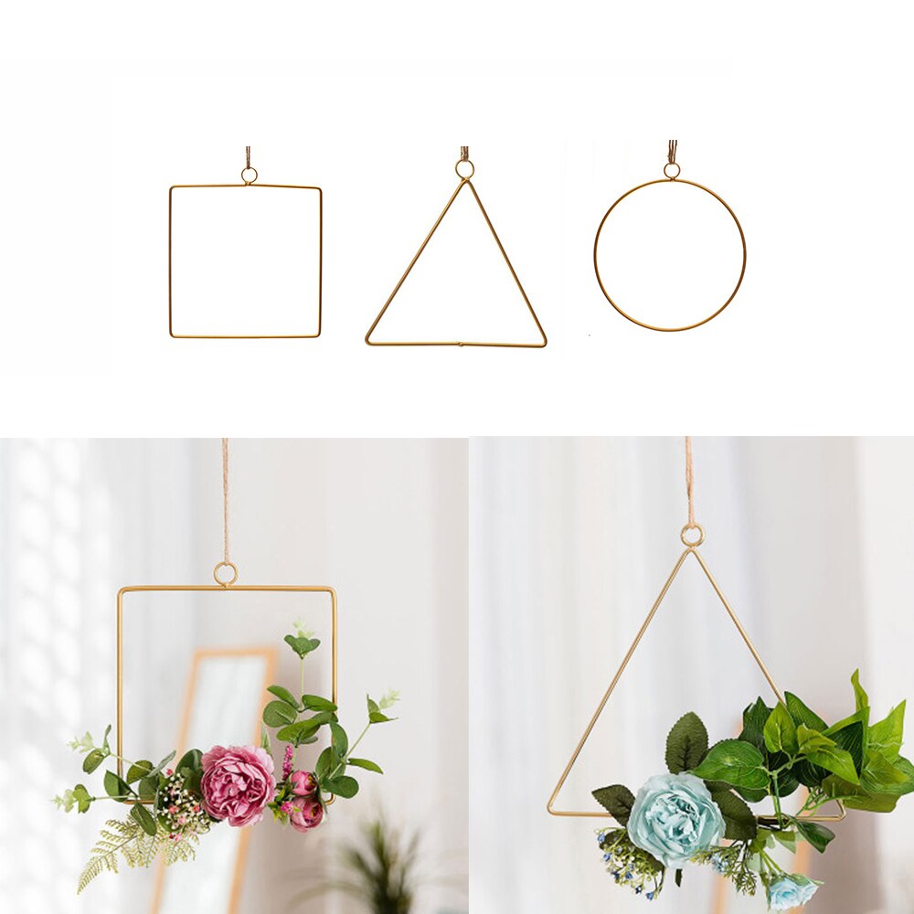 Veggheng i nordisk stil smijernshylle diy kunstig blomsterstativ hamptau anheng hjem bryllup geometrisk veggdekor