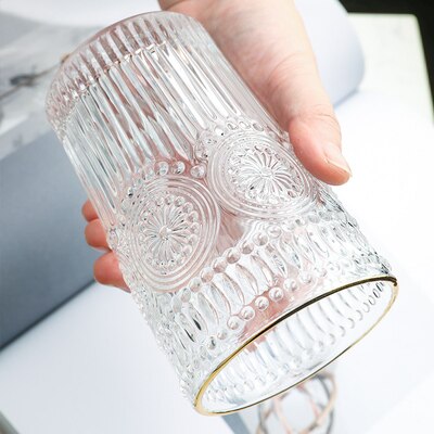 Vintage präglat phnom penh glas vinglas ölmugg te kall dryck mjölk te juice kopp glas