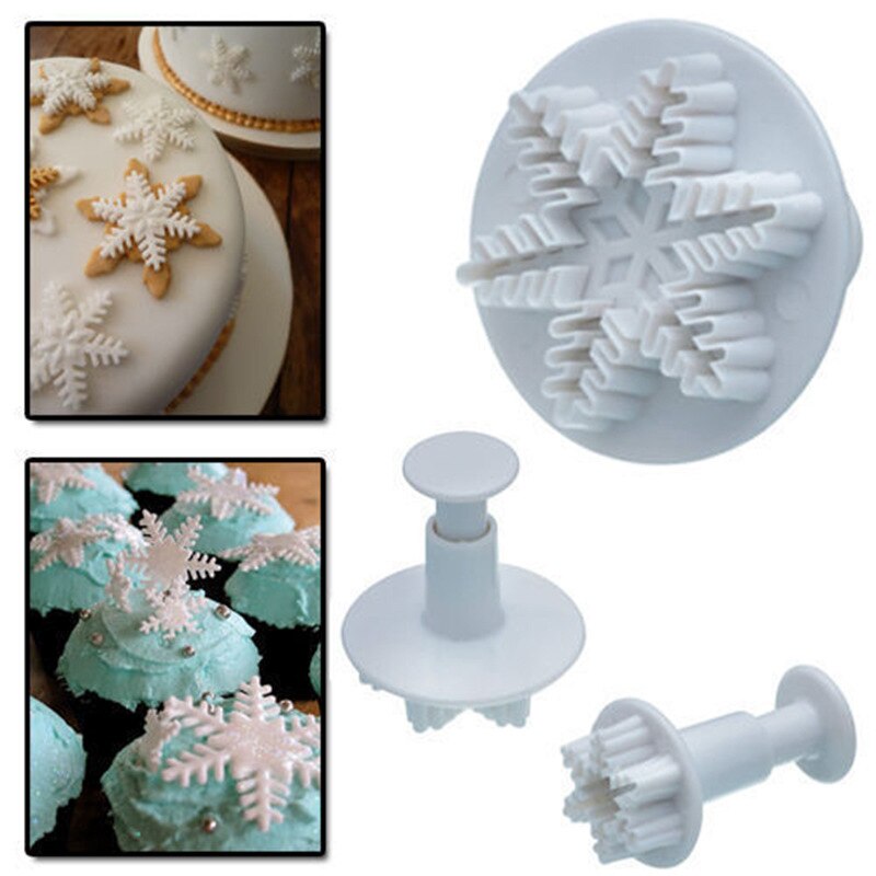 3Pcs Bakken Cookie Mold Fondant Tool Star Hart Sneeuw Bloem Vlinder Vierkante Cutter Mold Voor Cake Decorating Tool